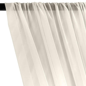 Silk Georgette Chiffon Rod Pocket Curtains - Off White