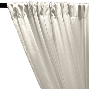 Stretch Charmeuse Satin Rod Pocket Curtains - Off White