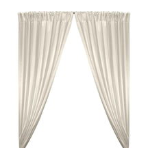 Stretch Charmeuse Satin Rod Pocket Curtains - Off White