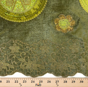 Brocade Sequins Patch on Velvet