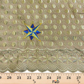 Olive Starlight Seed Embroidery Lace