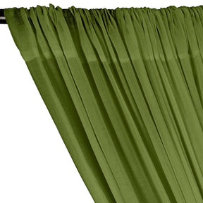 Cotton Voile Rod Pocket Curtains - Olive