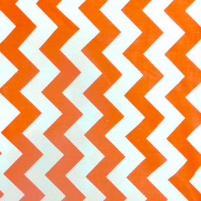 Orange Classic Chevron Printed Cotton Fabric