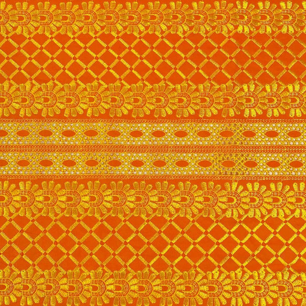 Orange Sunset Eyelet Embroidery Lace