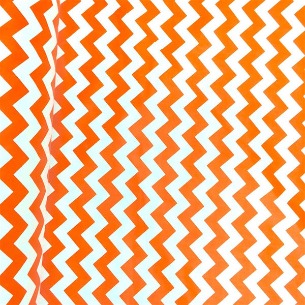 Orange Classic Chevron Printed Cotton Fabric