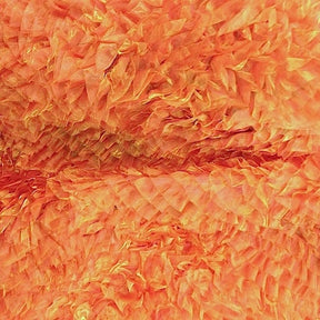 Orange Ruffle Organza Fabric
