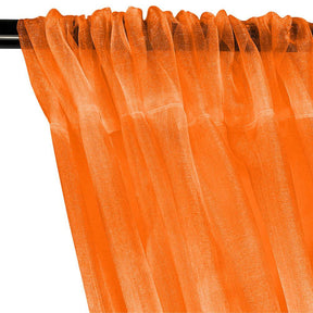 Crystal Organza Rod Pocket Curtains - Orange