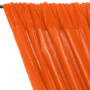 Micro Velvet Rod Pocket Curtains - Orange