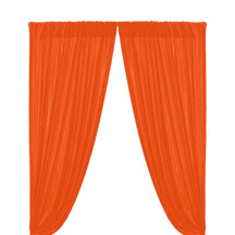 Micro Velvet Rod Pocket Curtains - Orange