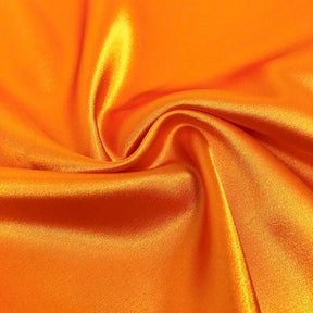 Stretch Charmeuse Satin Rod Pocket Curtains - Orange