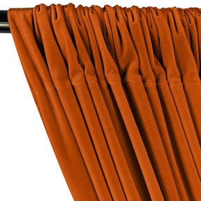 Stretch Velvet Rod Pocket Curtains - Orange