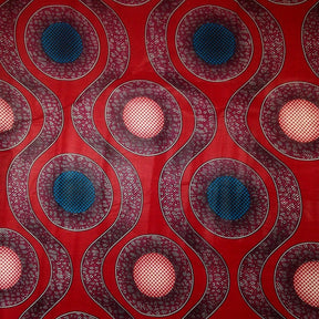 Orbs Red African Print Fabric