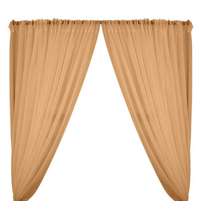 Sheer Voile Rod Pocket Curtains - Ovaltine