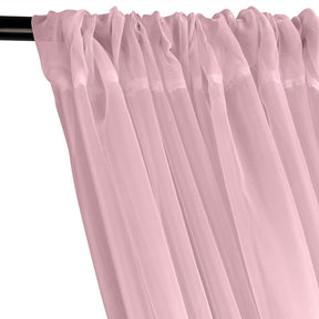 Pale Pink Sheer Voile Fabric Curtains with Rod Pockets for Pipe and Drape