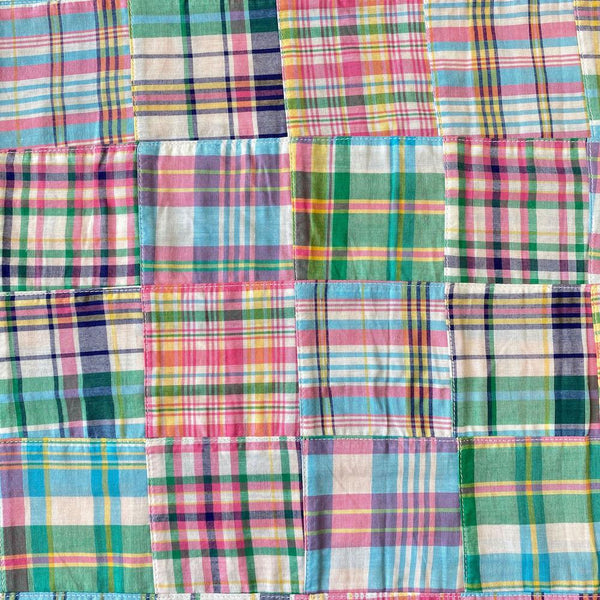 Patchwork Nantucket Madras Plaid Fabric - Caroline