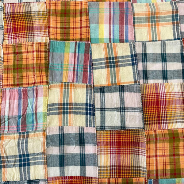 Patchwork Nantucket Madras Plaid Fabric - Daisy