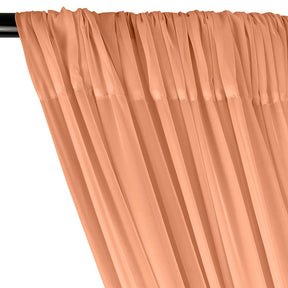 Polyester Chiffon Rod Pocket Curtains - Peach