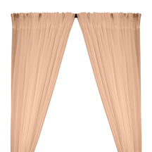 Crushed Sheer Voile Rod Pocket Curtains - Peach