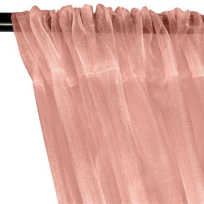 Crystal Organza Rod Pocket Curtains - Peach