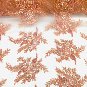 Floral Bridal Lace Beaded Fabric Fabric
