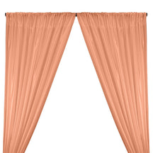 Poly China Silk Lining Rod Pocket Curtains - Peach