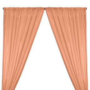 Poly China Silk Lining Rod Pocket Curtains - Peach
