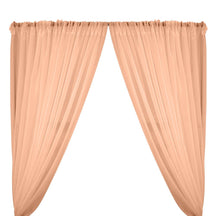 Sheer Voile Rod Pocket Curtains - Peach