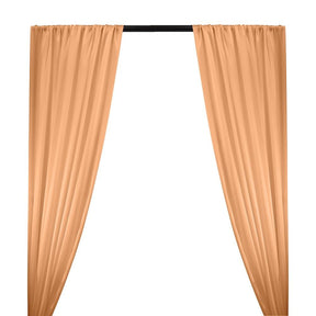 Silk Charmeuse Rod Pocket Curtains - Peach
