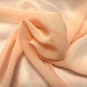 Silk Georgette Chiffon Rod Pocket Curtains - Peach