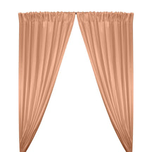 Stretch Charmeuse Satin Rod Pocket Curtains - Peach