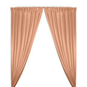 Stretch Charmeuse Satin Rod Pocket Curtains - Peach