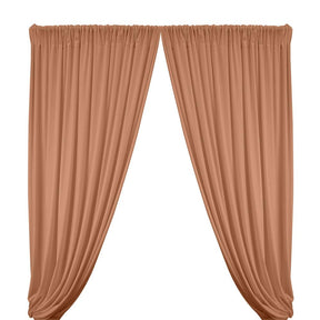 Stretch Velvet Rod Pocket Curtains - Peach