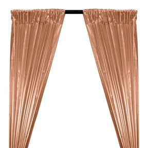 Tissue Lame Rod Pocket Curtains - Peach