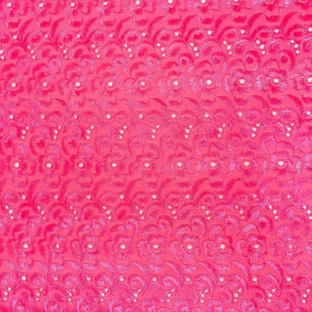 Petal Eyelet Embroidery Fabric SV576738 Fuchsia 1