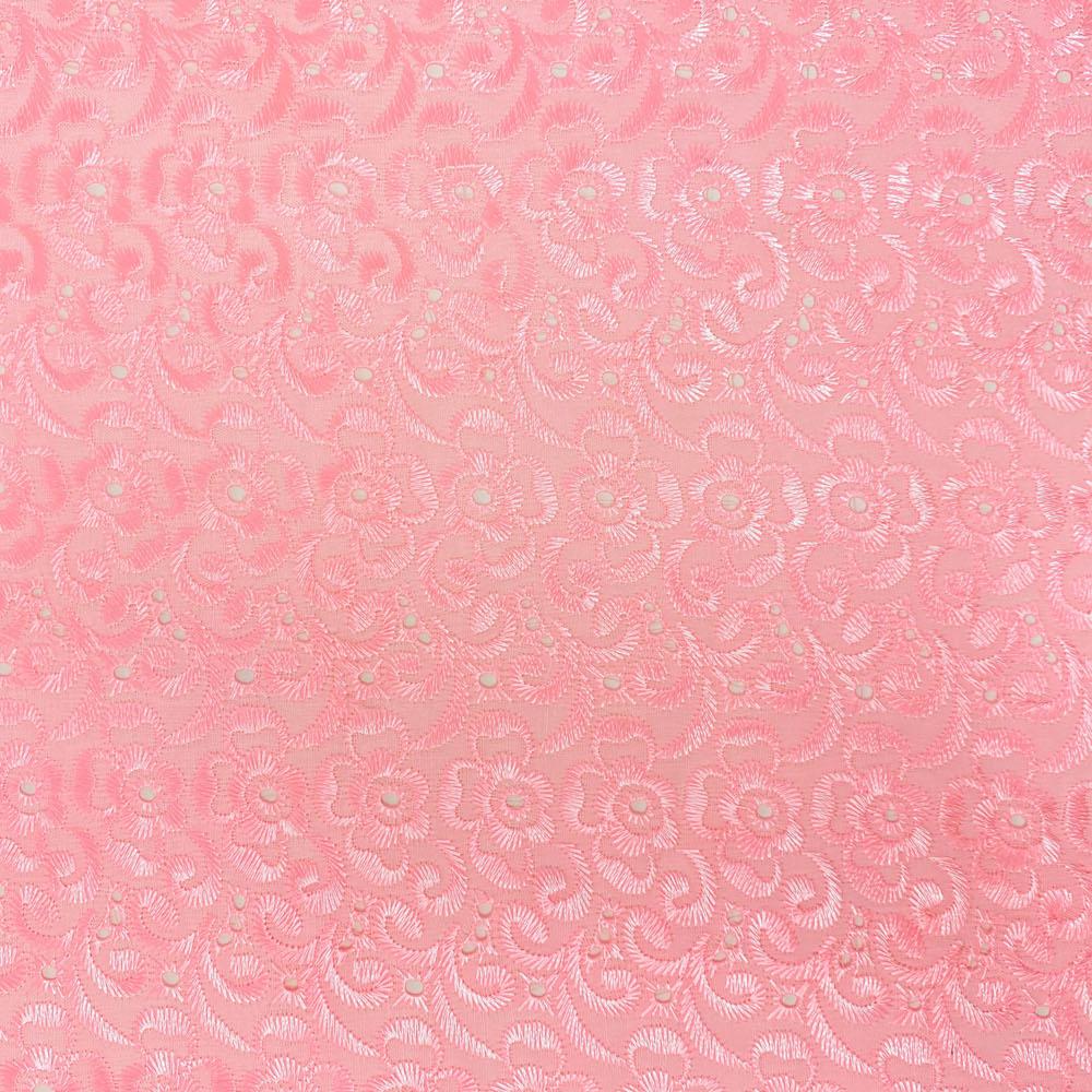 Petal Eyelet Embroidery Fabric SV576741 Pink 1