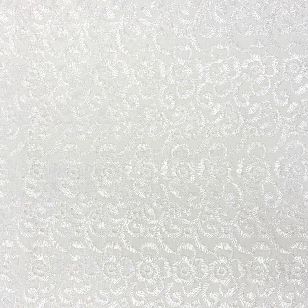 Petal Eyelet Embroidery Fabric SV576734 White 1