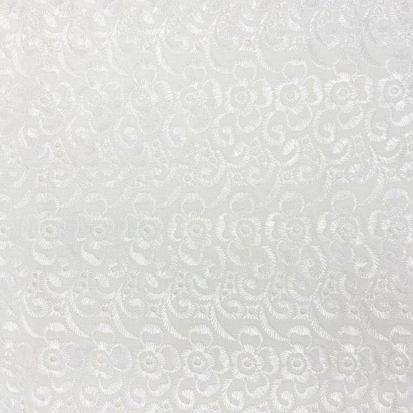 Petal Eyelet Embroidery Fabric SV576734 White 1