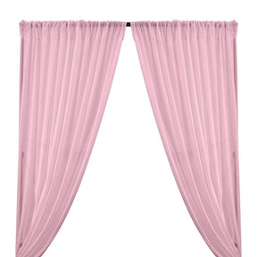Cotton Voile Rod Pocket Curtains - Pink