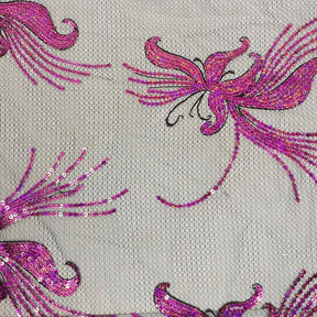 Pink Flamingo Sequin Reed on Mesh
