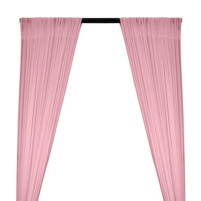 Power Mesh Rod Pocket Curtains - Pink