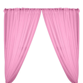 Sheer Voile Rod Pocket Curtains - Pink