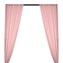 Silk Georgette Chiffon Rod Pocket Curtains - Pink