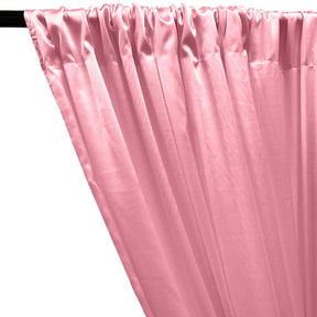 Stretch Charmeuse Satin Rod Pocket Curtains - Pink
