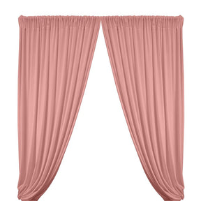 Stretch Velvet Rod Pocket Curtains - PInk