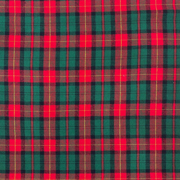 Green / Red Tartan Plaid Cotton Flannel