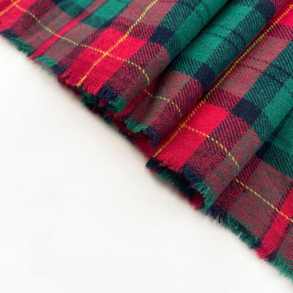 Green / Red Tartan Plaid Cotton Flannel