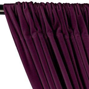 Stretch Velvet Rod Pocket Curtains - Plum