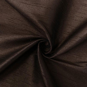 Polyester Dupioni Rod Pocket Curtains - Dark Brown 46