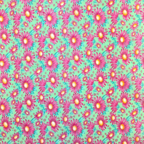 Mint Aster Print Broadcloth