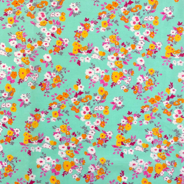 Mint Heather Garden Print Broadcloth